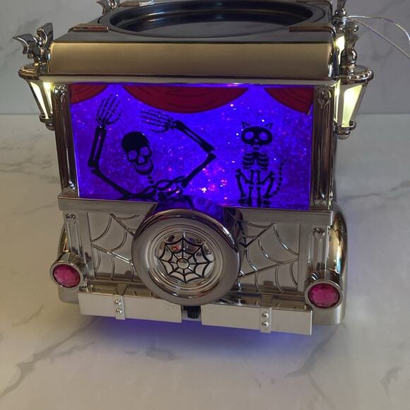 Bath & Body Works Hearse Halloween 2024 3 Wick Candle Holder Water Globe Decor - Picture 6 of 8